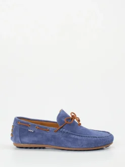 Floris van Bommel – Mokassin aus Veloursleder jeansblau