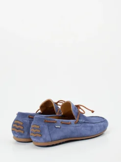 Floris van Bommel – Mokassin aus Veloursleder jeansblau