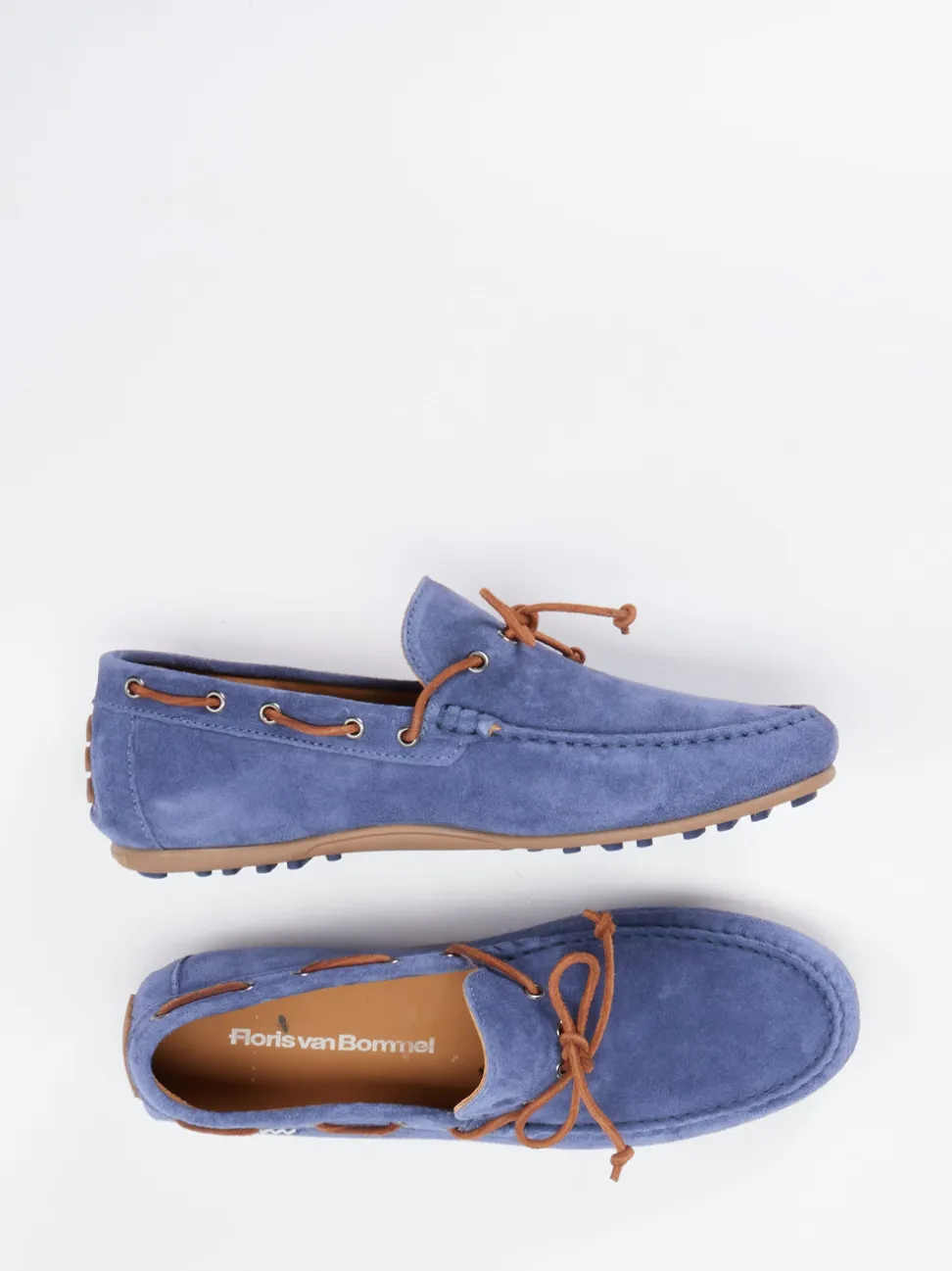 Floris van Bommel – Mokassin aus Veloursleder jeansblau