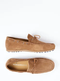 Floris van Bommel – Mokassin aus Veloursleder Cognac