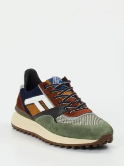 Floris van Bommel – Retro-Sneaker aus Veloursleder grün