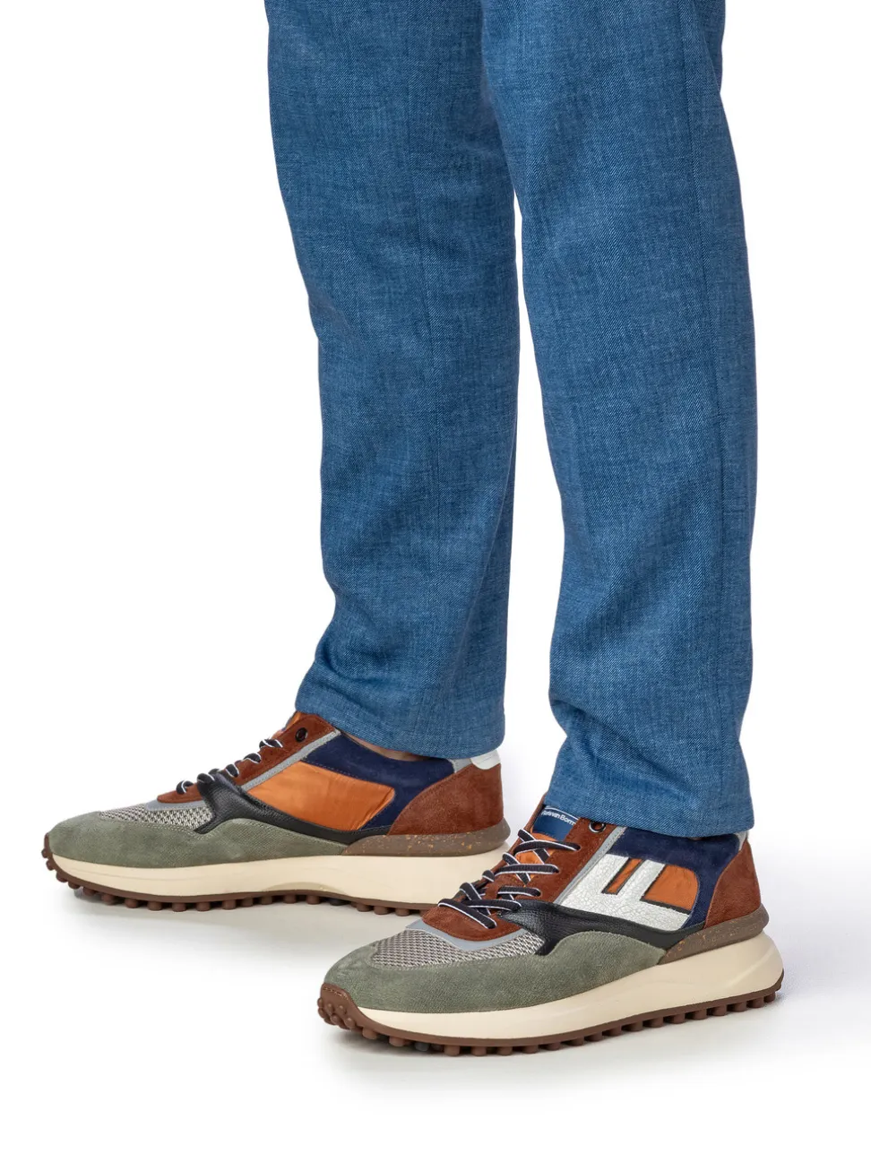 Floris van Bommel – Retro-Sneaker aus Veloursleder grün