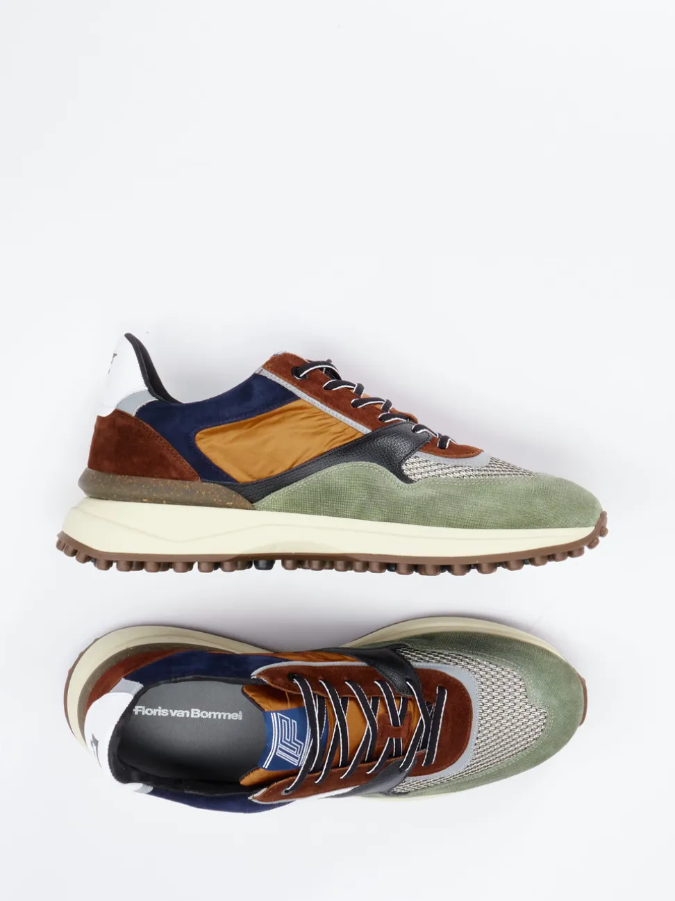 Floris van Bommel – Retro-Sneaker aus Veloursleder grün