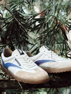 Floris van Bommel – Retro-Sneaker aus Veloursleder weiß