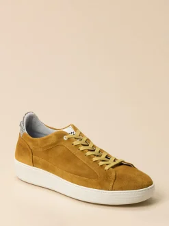 Floris van Bommel – Sneaker aus Veloursleder Senfgelb