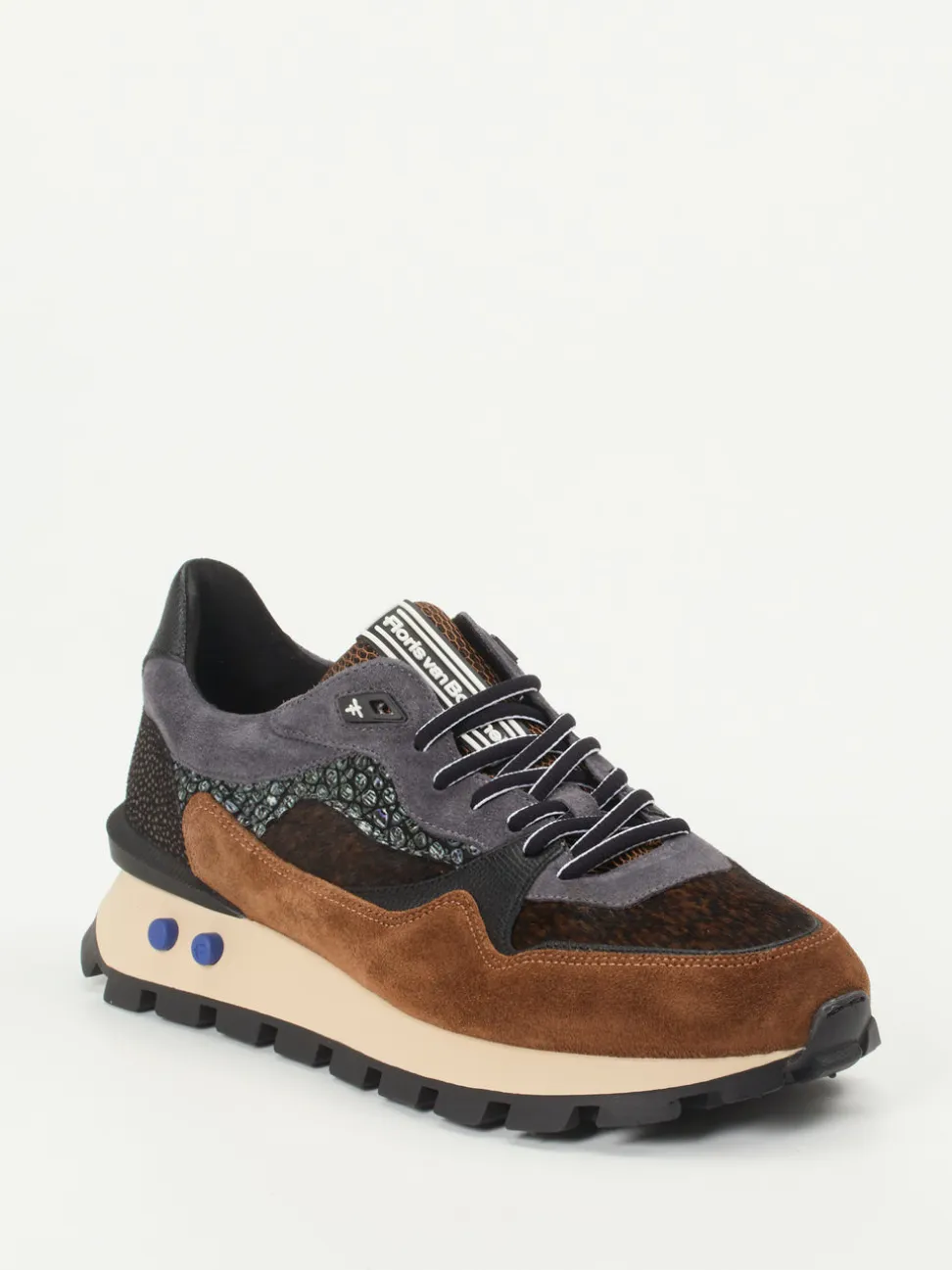 Floris van Bommel – Sneaker aus Fell und Veloursleder