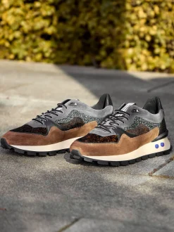 Floris van Bommel – Sneaker aus Fell und Veloursleder
