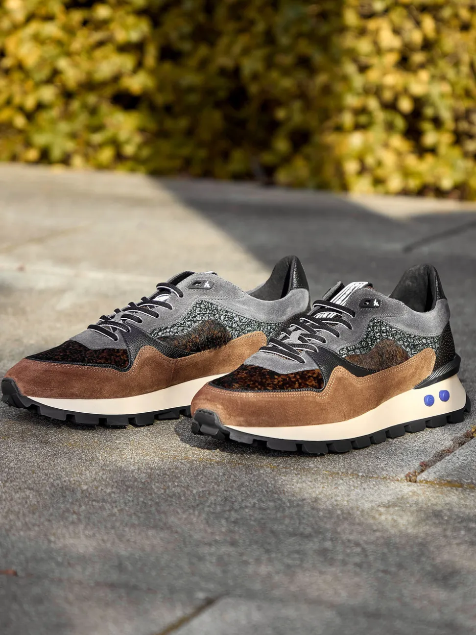 Floris van Bommel – Sneaker aus Fell und Veloursleder