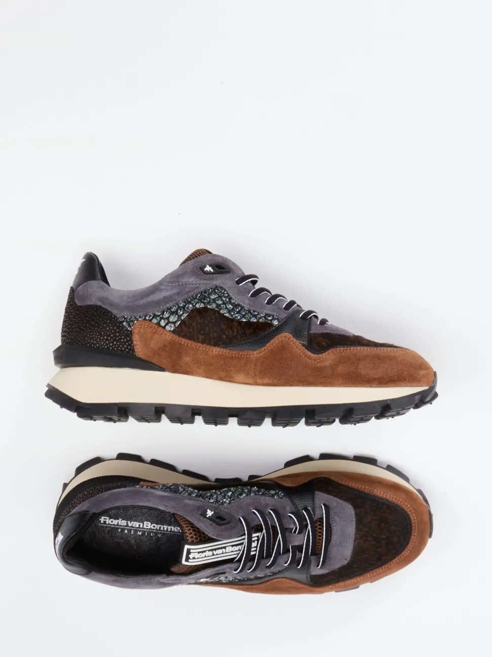 Floris van Bommel – Sneaker aus Fell und Veloursleder