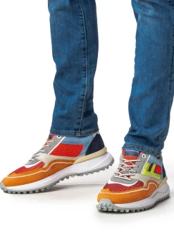 Floris van Bommel – Sneaker aus Veloursleder Colorblocking