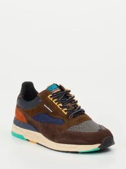 Floris van Bommel – Sneaker aus Veloursleder braun