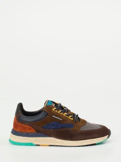 Floris van Bommel – Sneaker aus Veloursleder braun