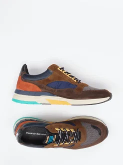 Floris van Bommel – Sneaker aus Veloursleder braun