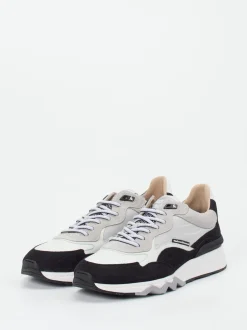 Floris van Bommel – Sneaker aus Kalbleder hellgrau