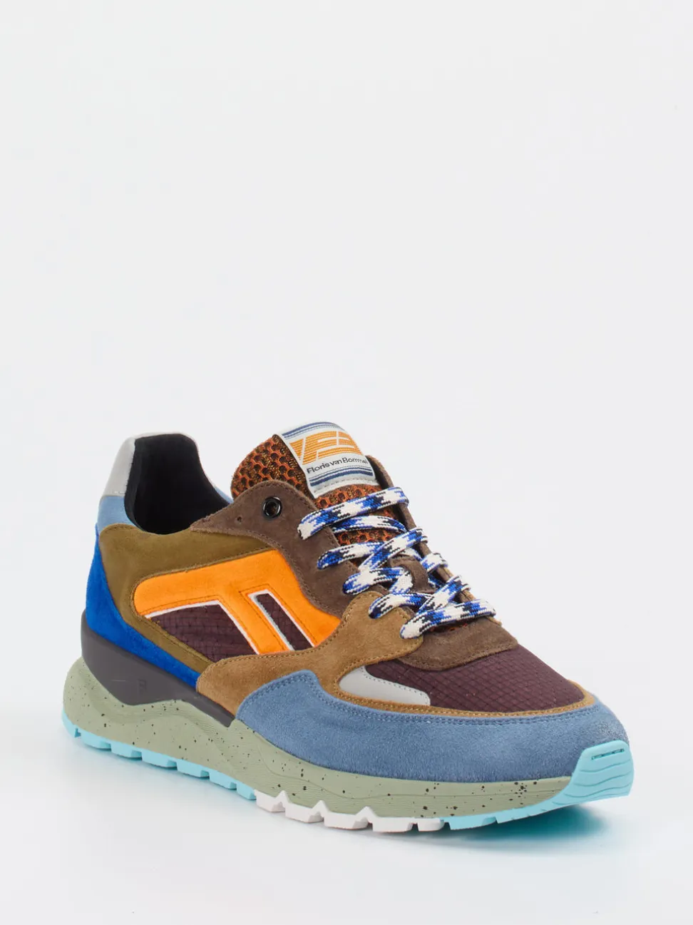 Floris van Bommel – Sneaker aus Veloursleder Multicolor