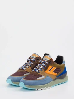 Floris van Bommel – Sneaker aus Veloursleder Multicolor