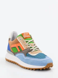 Floris van Bommel – Sneaker aus Veloursleder mit Farbkontrast