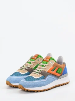 Floris van Bommel – Sneaker aus Veloursleder mit Farbkontrast