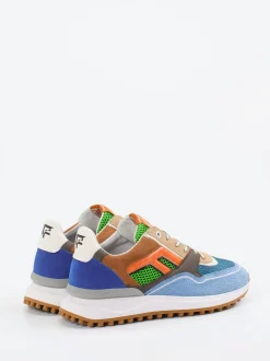 Floris van Bommel – Sneaker aus Veloursleder mit Farbkontrast