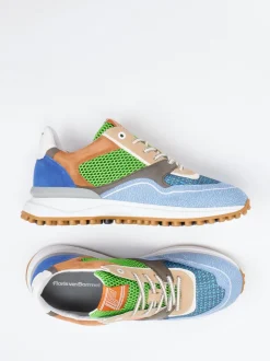 Floris van Bommel – Sneaker aus Veloursleder mit Farbkontrast