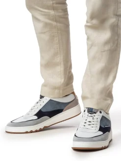 Floris van Bommel – Sneaker aus Veloursleder weiß