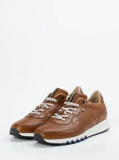 Floris van Bommel – Sneaker aus Kalbleder cognacbraun