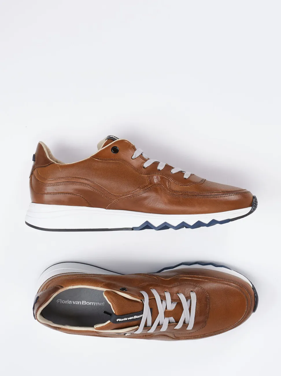 Floris van Bommel – Sneaker aus Kalbleder cognacbraun
