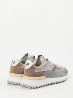 Floris van Bommel – Sneaker aus Veloursleder grau