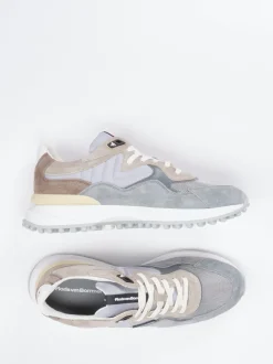 Floris van Bommel – Sneaker aus Veloursleder grau