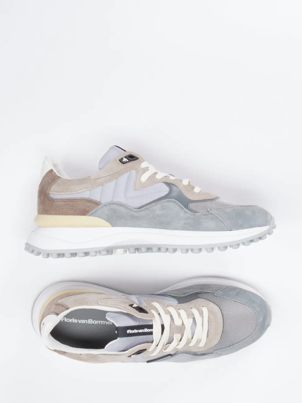 Floris van Bommel – Sneaker aus Veloursleder grau