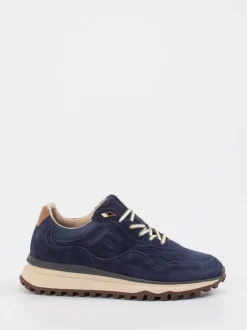 Floris van Bommel – Sneaker aus Veloursleder Nachtblau