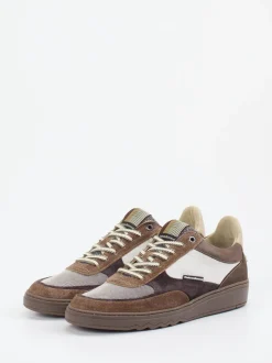 Floris van Bommel – Sneaker aus Veloursleder braun