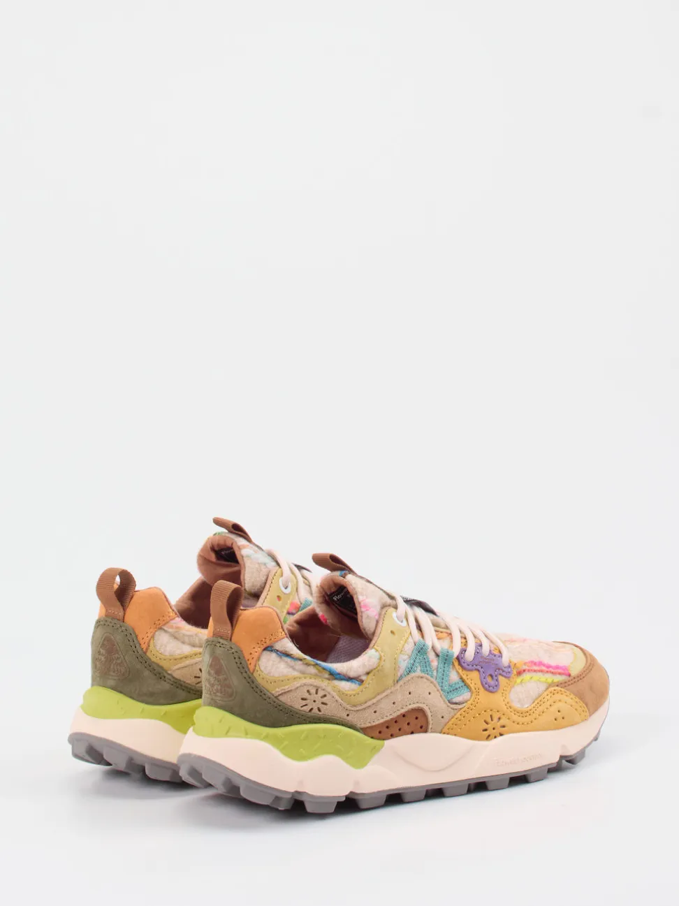 Flower Mountain – Chunky Sneaker aus Velour/Textil Multicolor