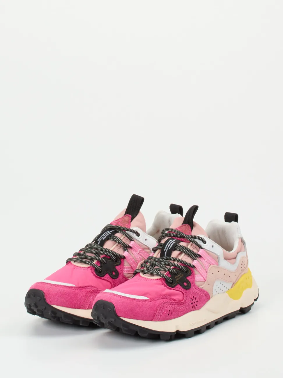 Flower Mountain – Chunky Sneaker aus Veloursleder rosa