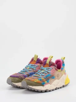 Flower Mountain – Chunky-Sneaker aus Velour/Textil multicolor