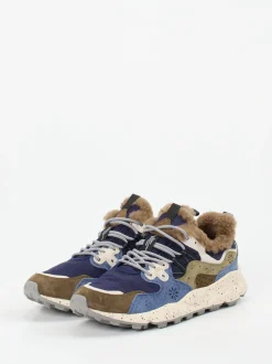 Flower Mountain – Outdoor-Sneaker aus Veloursleder Blau