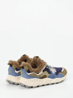 Flower Mountain – Outdoor-Sneaker aus Veloursleder Blau
