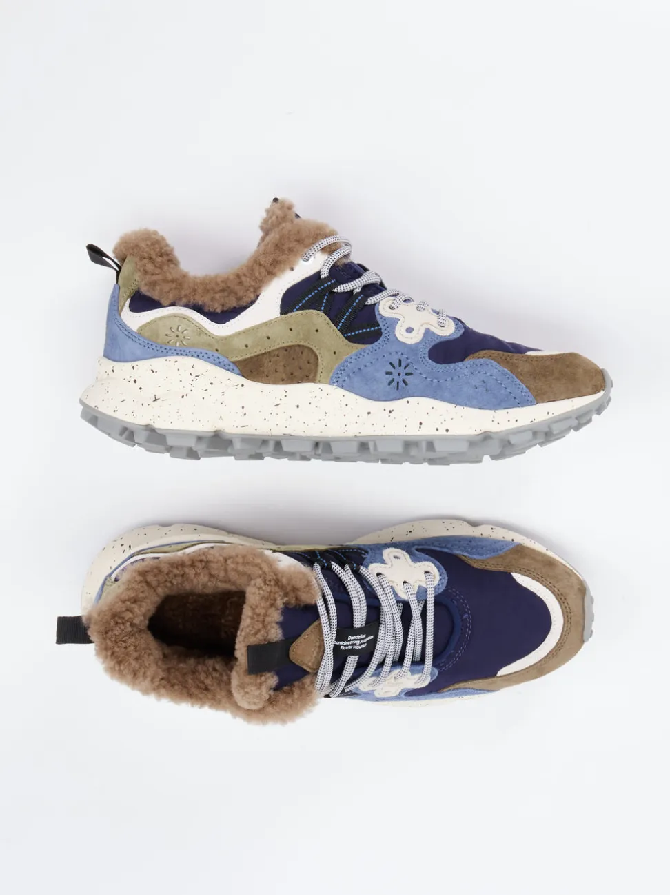 Flower Mountain – Outdoor-Sneaker aus Veloursleder Blau