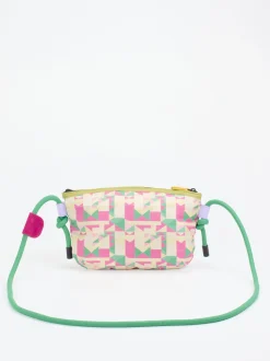 Flower Mountain – Schultertasche aus Leder in Multicolor