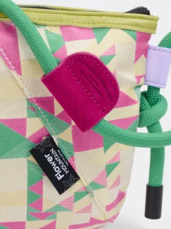 Flower Mountain – Schultertasche aus Leder in Multicolor