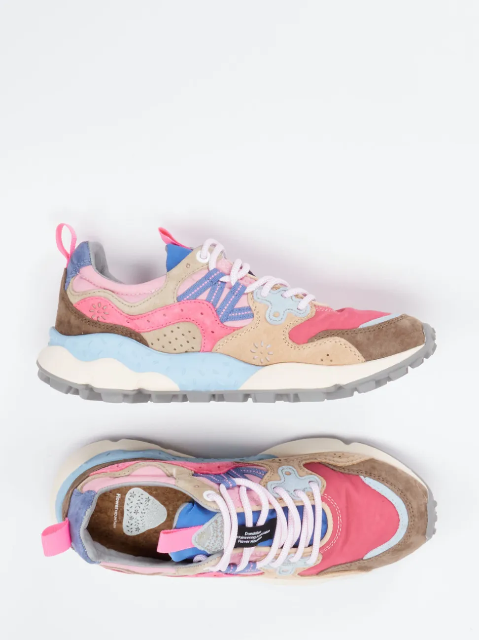 Flower Mountain – Sneaker aus Veloursleder Multicolor