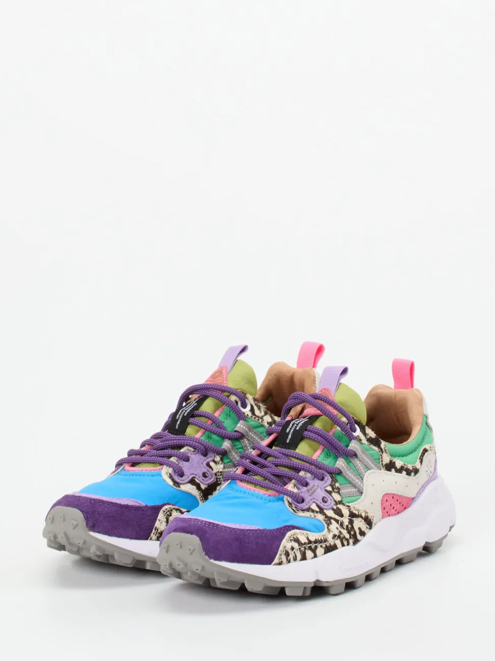 Flower Mountain – Sneaker aus Veloursleder Multicolor