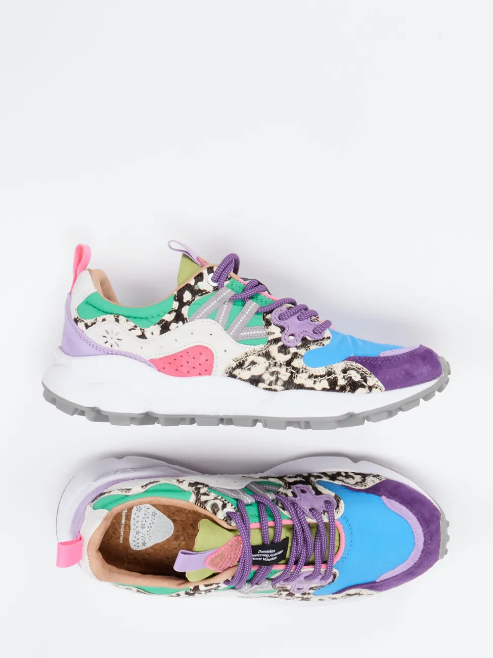 Flower Mountain – Sneaker aus Veloursleder Multicolor