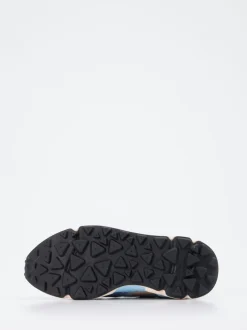Flower Mountain – Sneaker aus Velour/Textil jeansblau