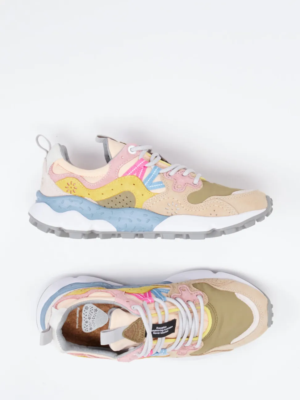 Flower Mountain – Sneaker aus Veloursleder/Textil multicolor