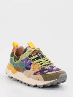 Flower Mountain – Sneaker aus Velour und Textil multicolor