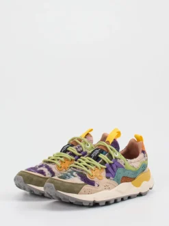 Flower Mountain – Sneaker aus Velour und Textil multicolor