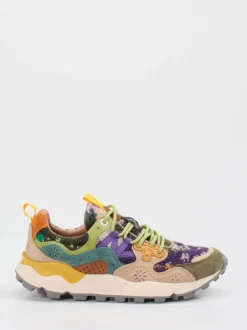 Flower Mountain – Sneaker aus Velour und Textil multicolor