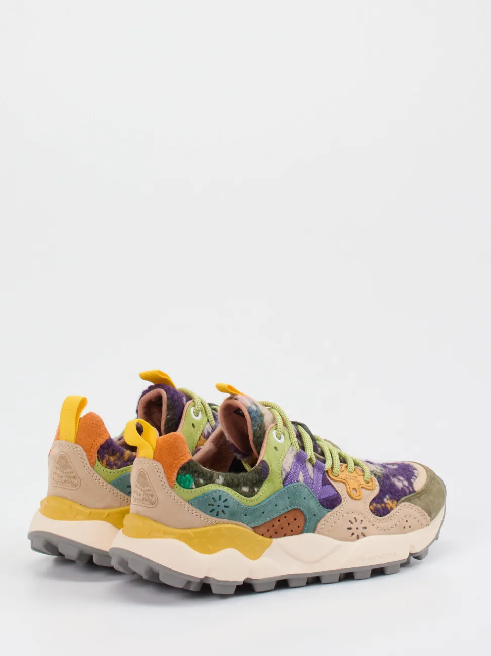 Flower Mountain – Sneaker aus Velour und Textil multicolor