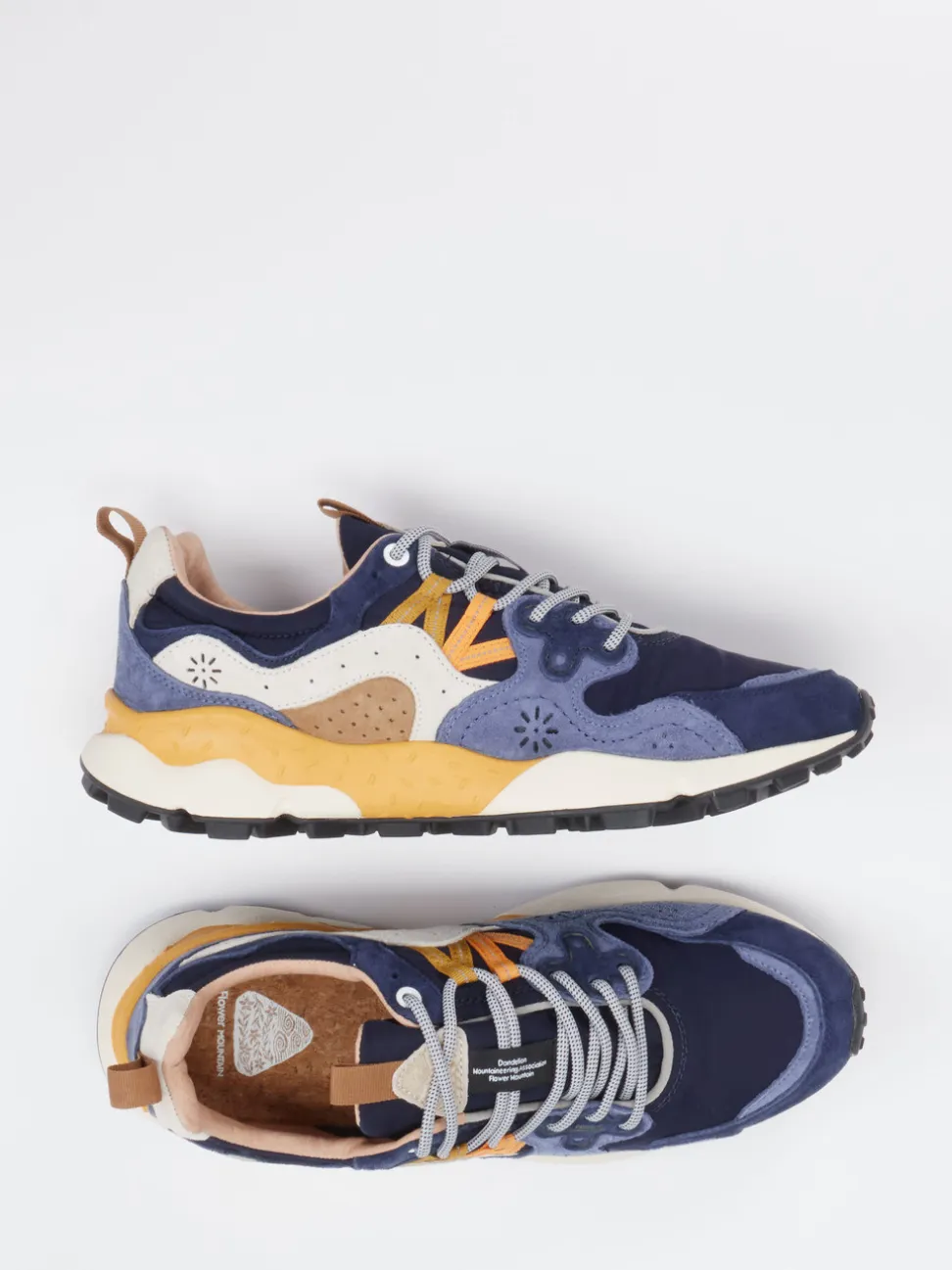 Flower Mountain – Sneaker aus Veloursleder blau